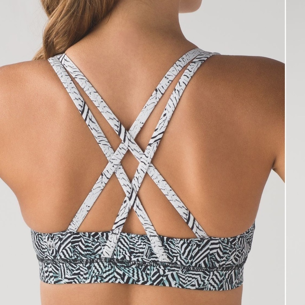Lululemon Energy Bra Size 6 Nulux Dazzle Energy Bra 50g Alpine White Black View 3
